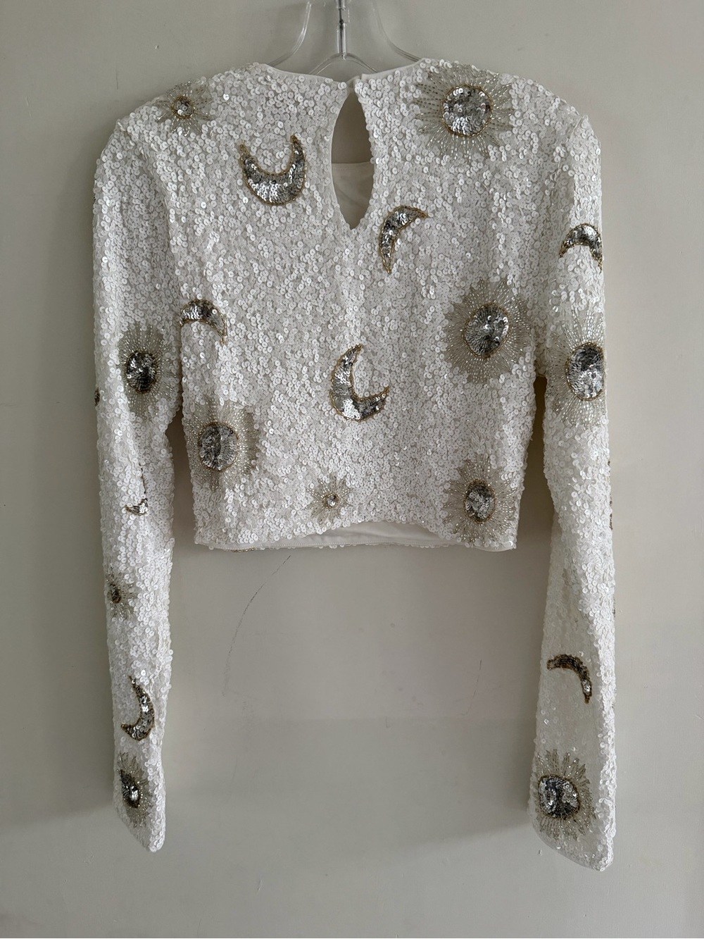 Show me your mumu Embellished White Sequin Maxi Skirt and Top set medium - Picture 3 of 6